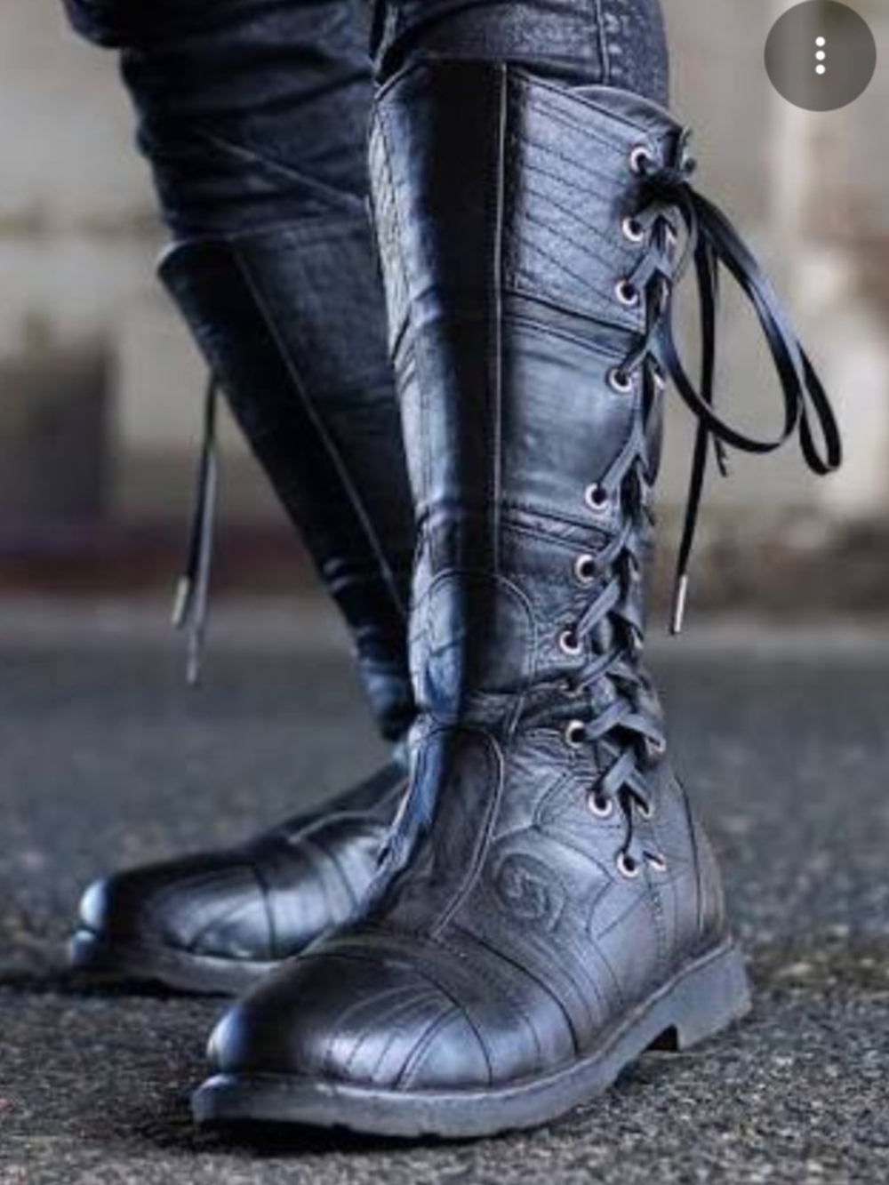 Women's Leather Spiral Moto Boots by Verillas